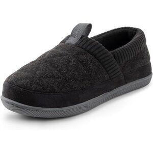 Women's Closed Back Knit Cuff Warm Lining Memory Foam Sole Black Slippers Boot